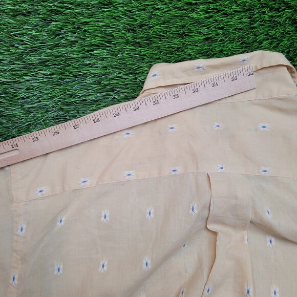 Vintage 70s Nicola Mancini Embroidered Disco Button Shirt Mens XXL 17.5 Peach - Picture 10 of 13